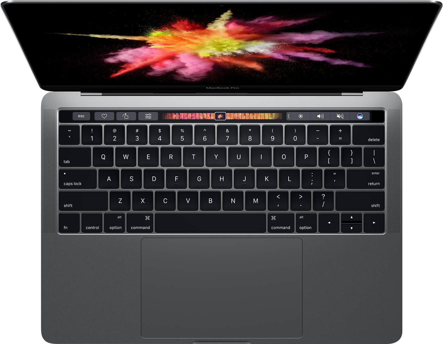 MacBook Pro с Touch Bar вид сверху Шпалери
