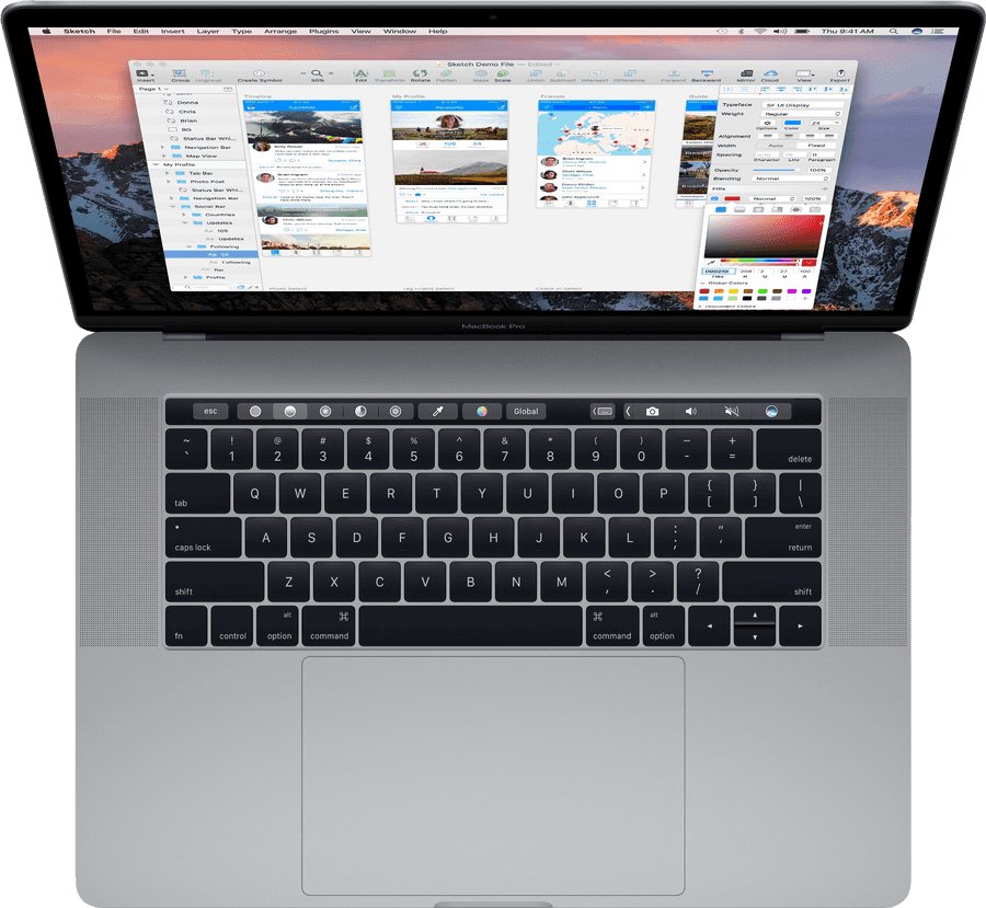 MacBook Pro з Touch Bar відкритий Шпалери