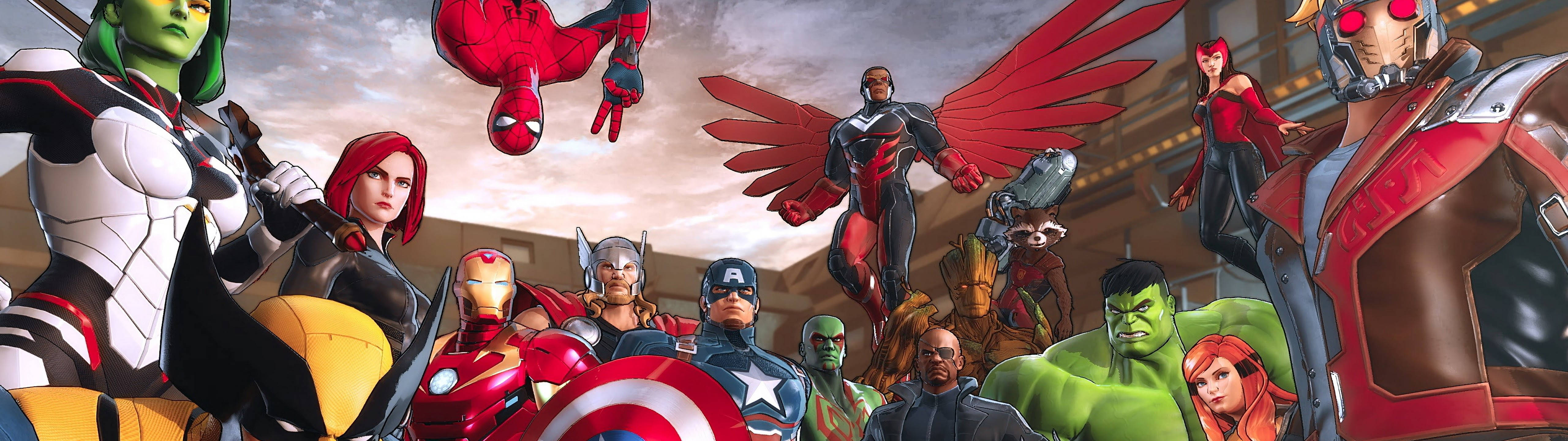 Персонажи комиксов Marvel 5120 x 1440 Шпалери
