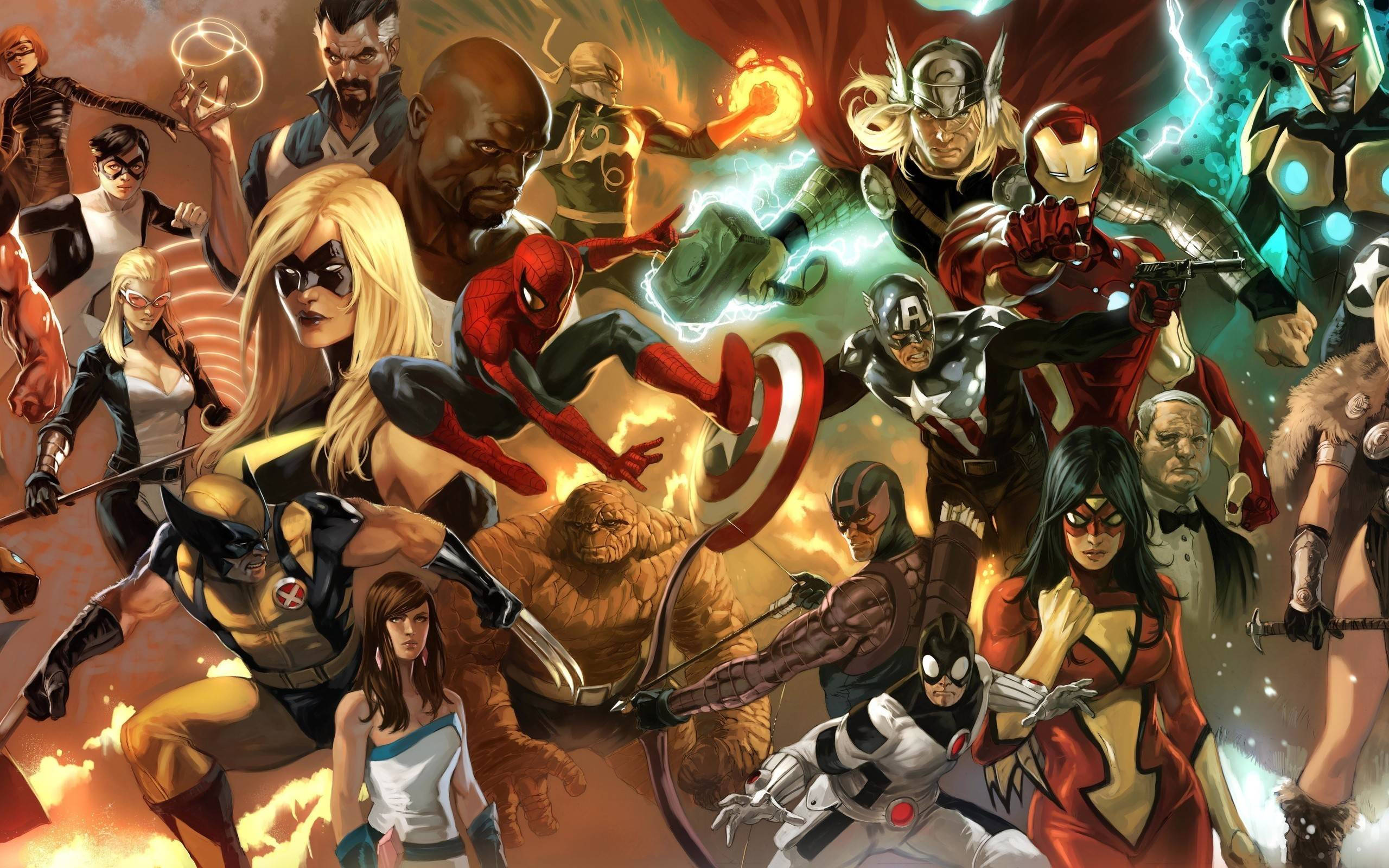 Об'єднайте супергероїв Marvel, щоб врятувати світ! Шпалери