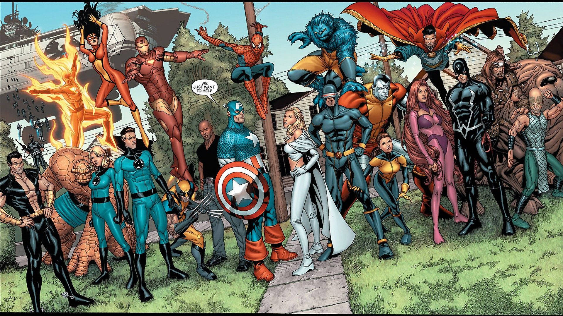 Герої Marvel об'єднуються Шпалери