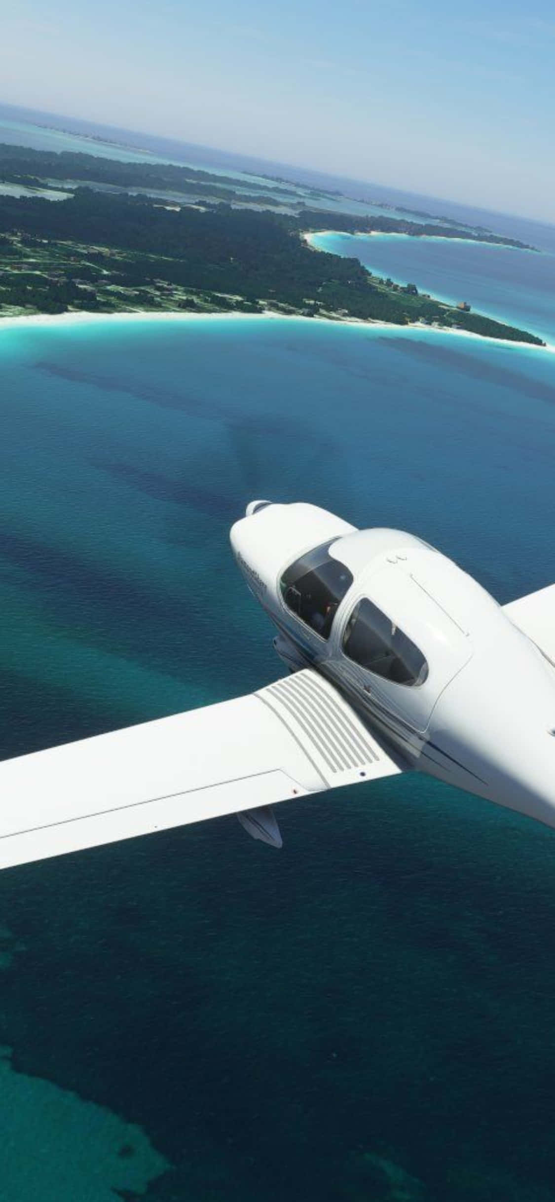 Наслаждайтесь трепетом полета с Microsoft Flight Simulator на iPhone Xs Шпалери