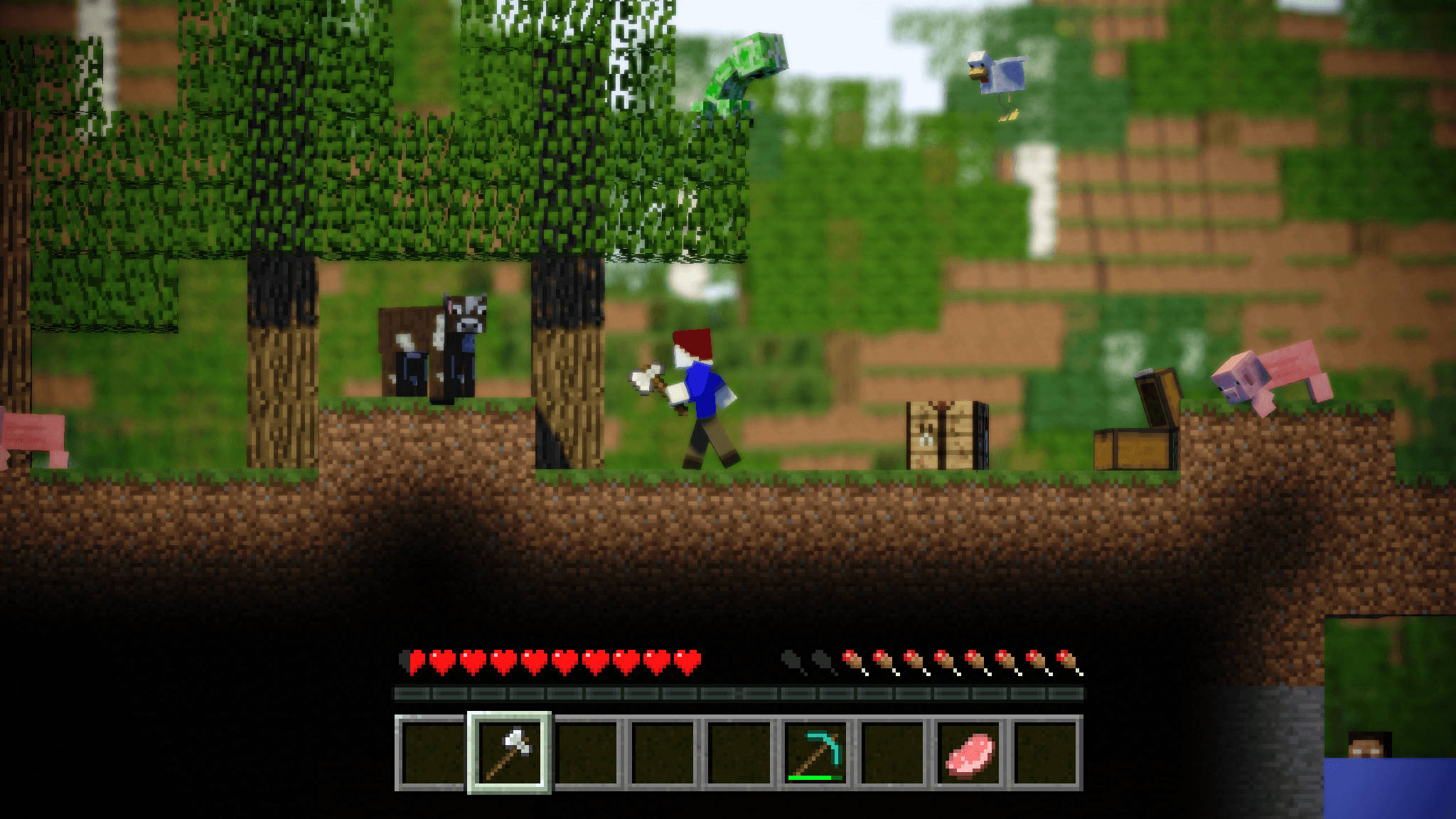 Minecraft 3D пригодницька екшн-гра Шпалери