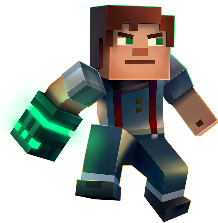 Персонаж Minecraft с зелёным свечением Шпалери