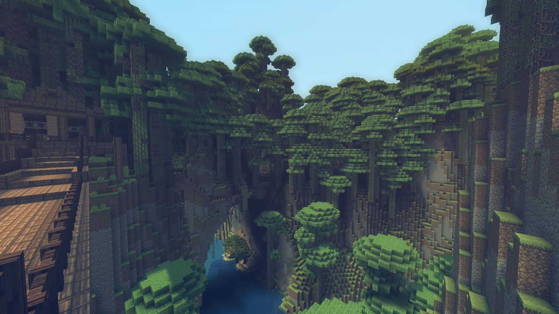 Досліджуйте ліс у Minecraft Шпалери