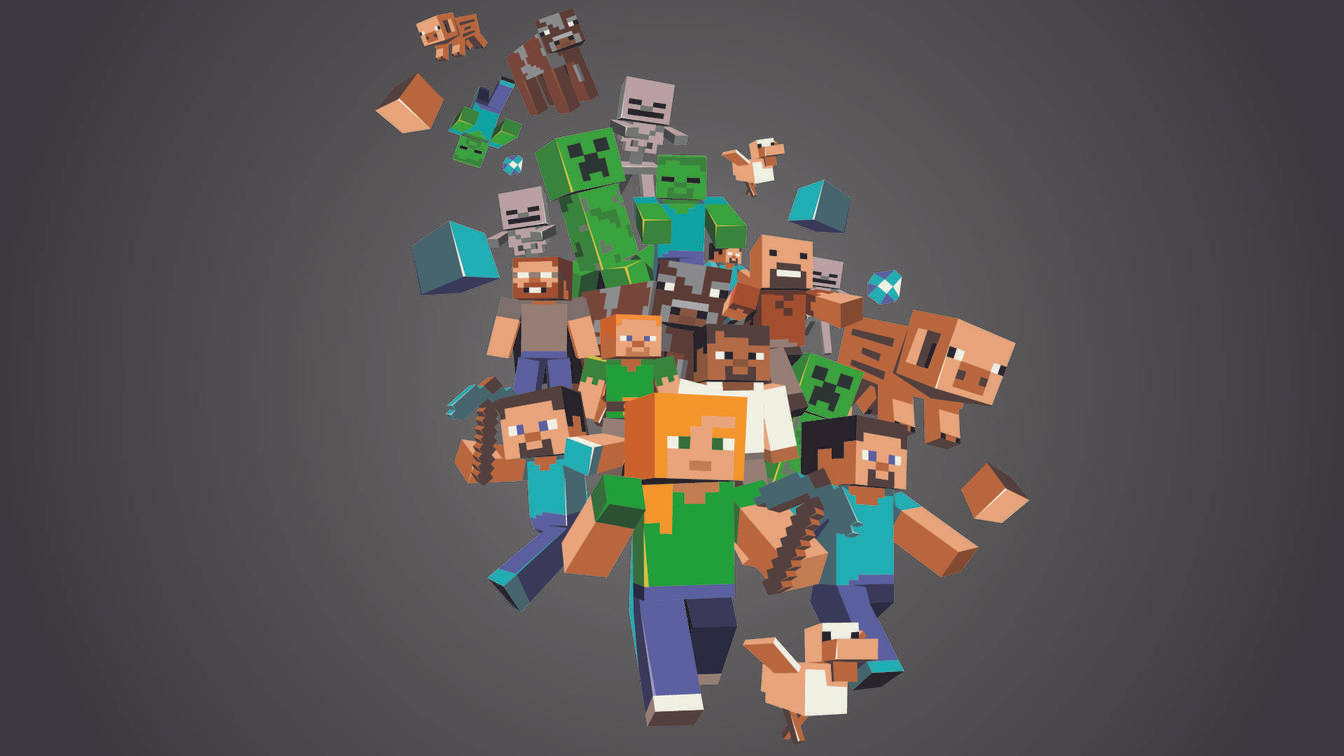 Досліджуйте зачарований світ мобів та предметів Minecraft Шпалери
