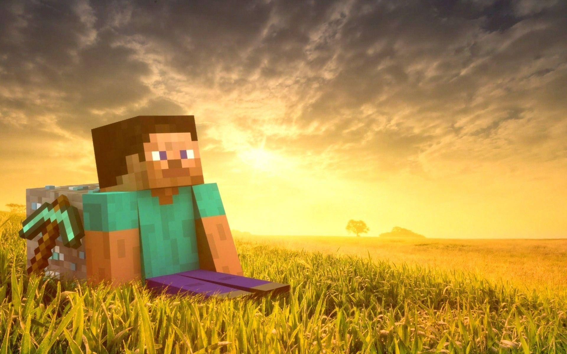 Відкрийте радість нового світу разом із Стівом із Minecraft Шпалери
