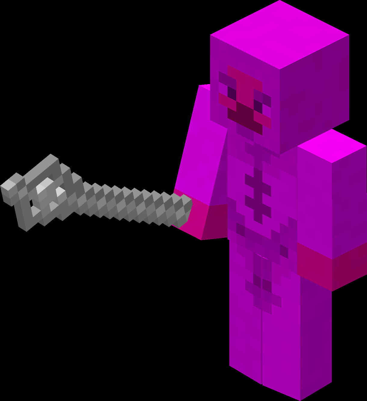 Фіолетовий персонаж Minecraft з киркою Шпалери