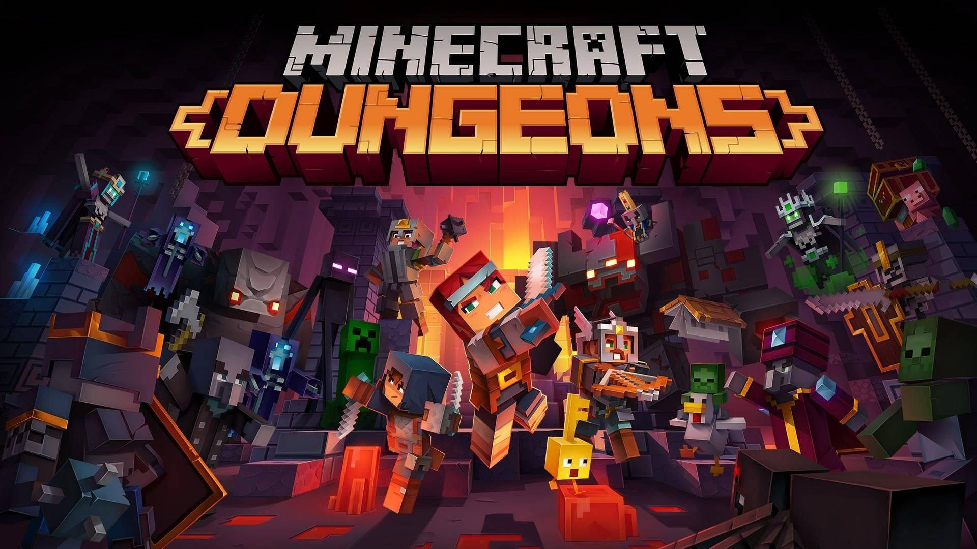 Офіційний постер Minecraft Dungeons Шпалери