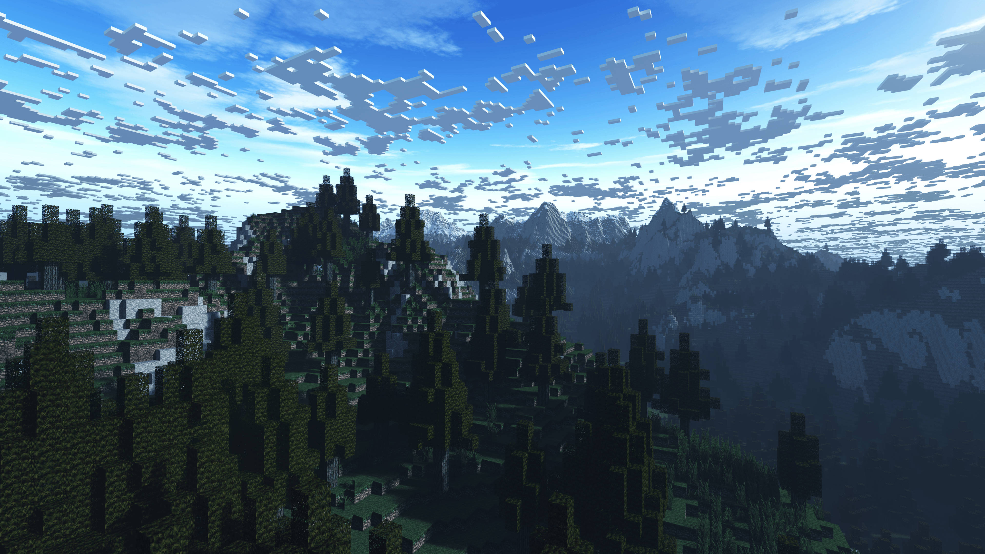 Захоплюючий краєвид Minecraft: хмари над лісом Шпалери