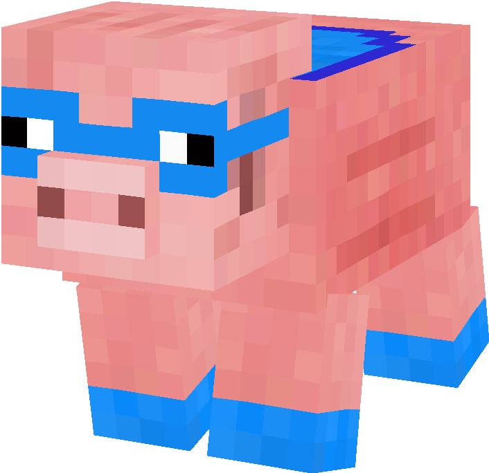 Свиня з Minecraft у синіх окулярах Шпалери
