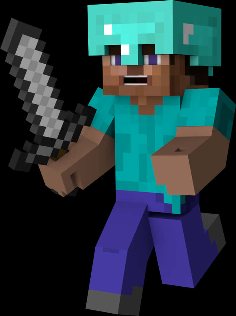 Персонаж Minecraft з мечем Шпалери