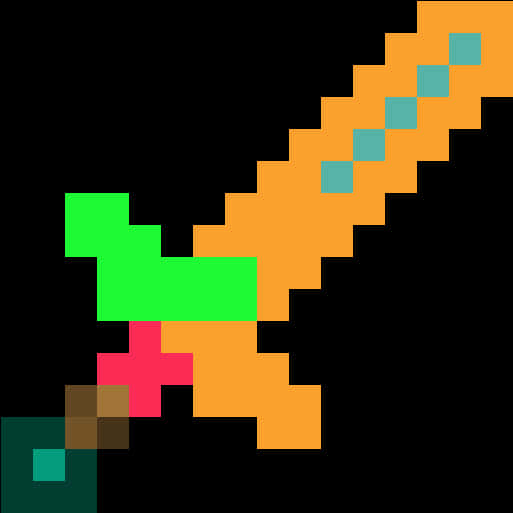 Minecraft_ алмазний_ меч_ піксель_ арт.PNG Шпалери