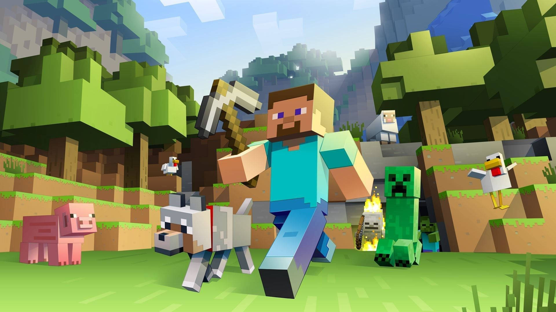 Насолоджуйтеся свободою бігу в новому світі Minecraft Шпалери