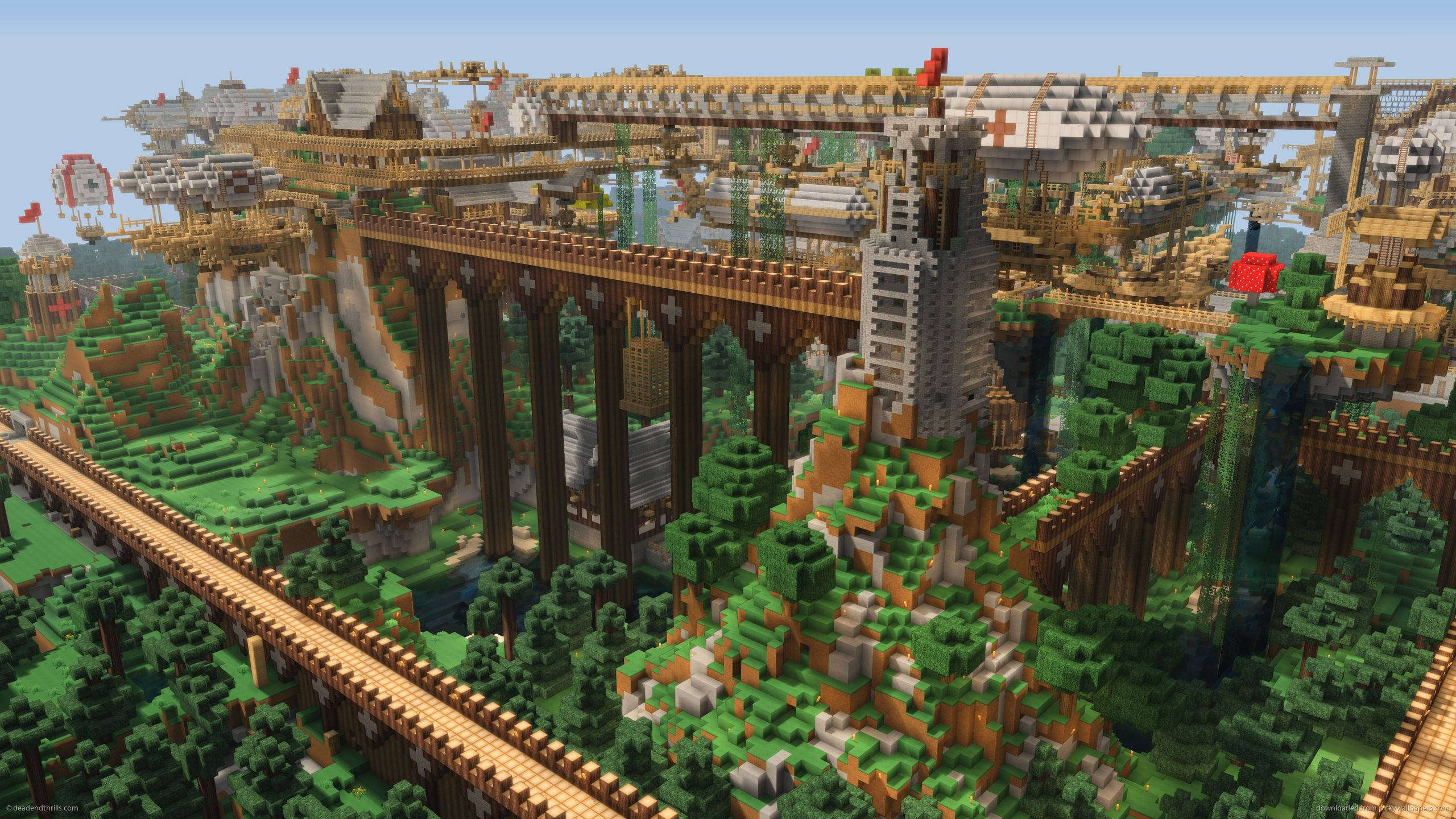 «Поєднуючи світ — Велика стіна Minecraft» Шпалери