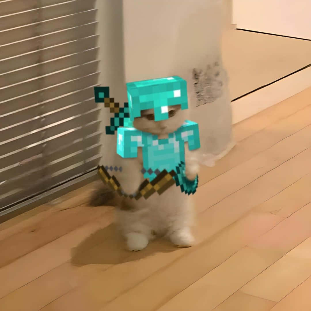 Кіт у діамантовій броні Minecraft аватарка Шпалери