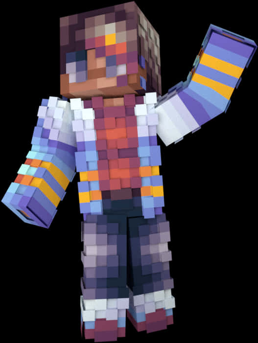 Персонаж Minecraft у різнокольорових обладунках Шпалери