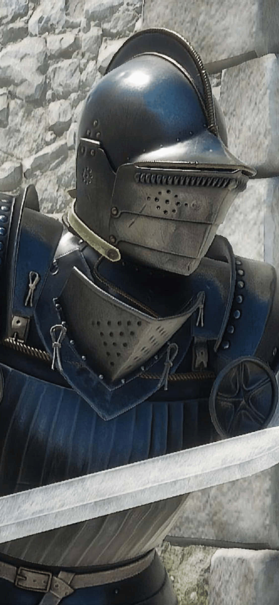 Металлический доспех воина Mordhau для iPhone Xs Шпалери