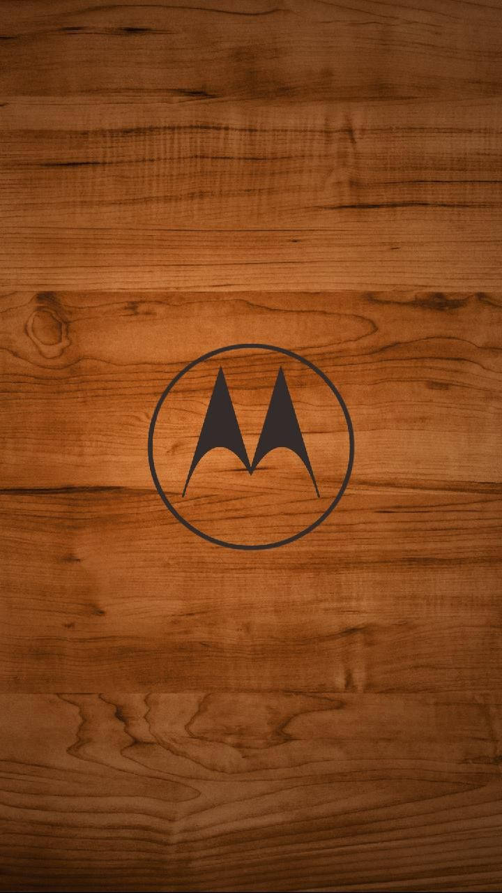 Деревянный логотип Motorola Шпалери