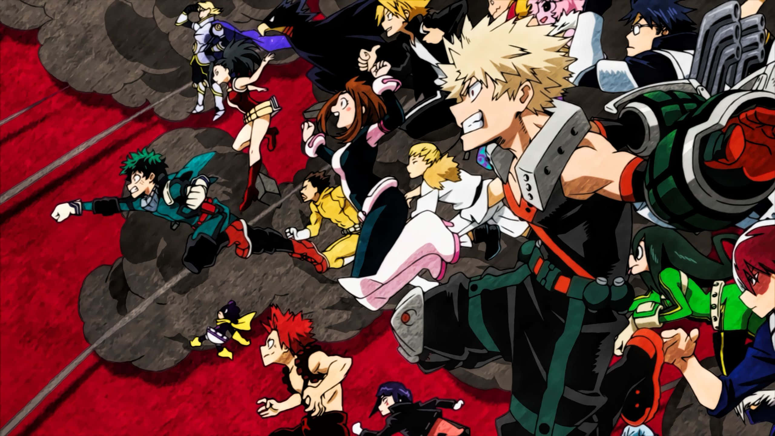 Ноутбук My Hero Academia з персонажами, які біжать Шпалери