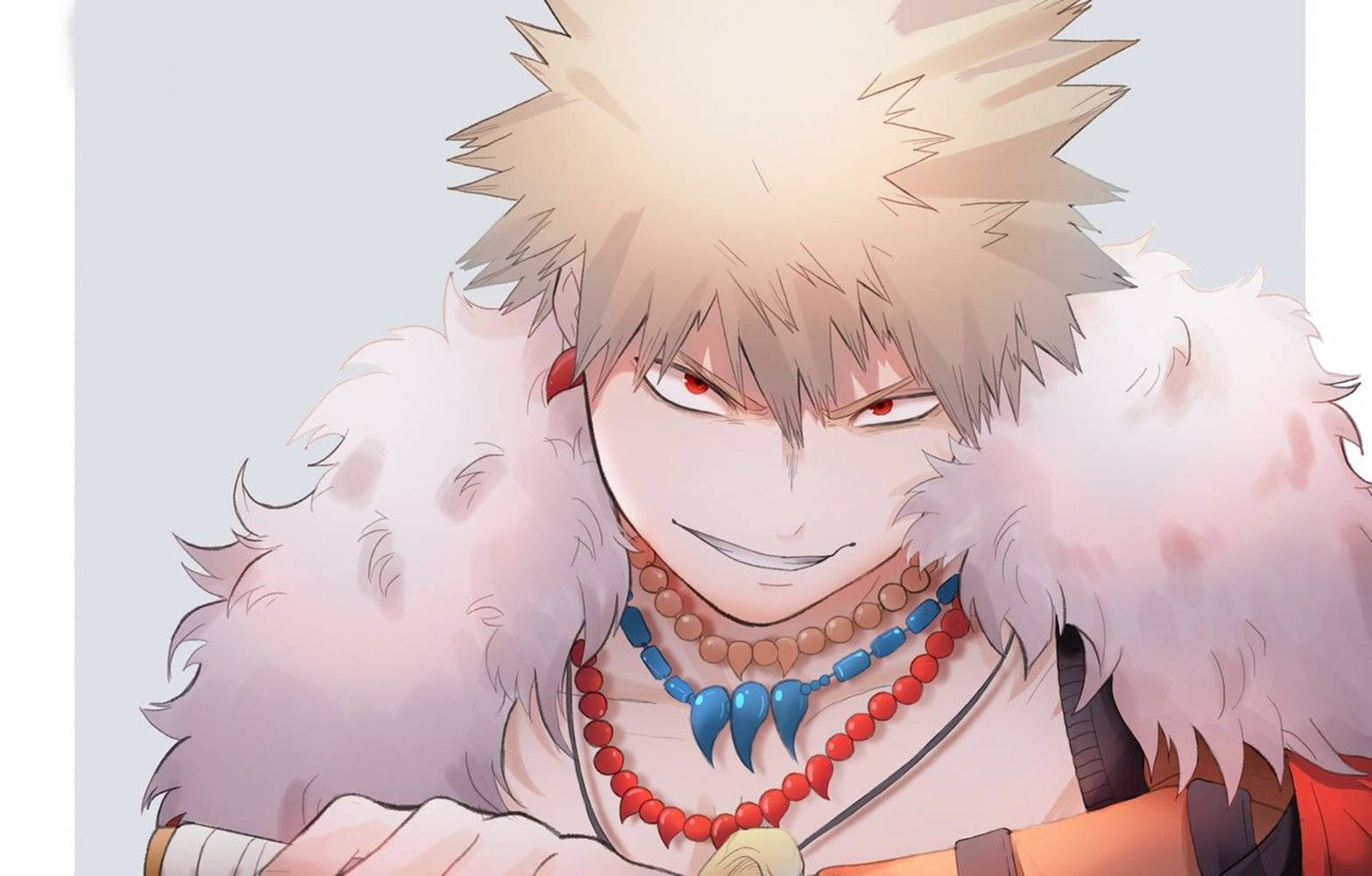 Милий Бакуґо з My Hero Academia у хутряному шарфі Шпалери