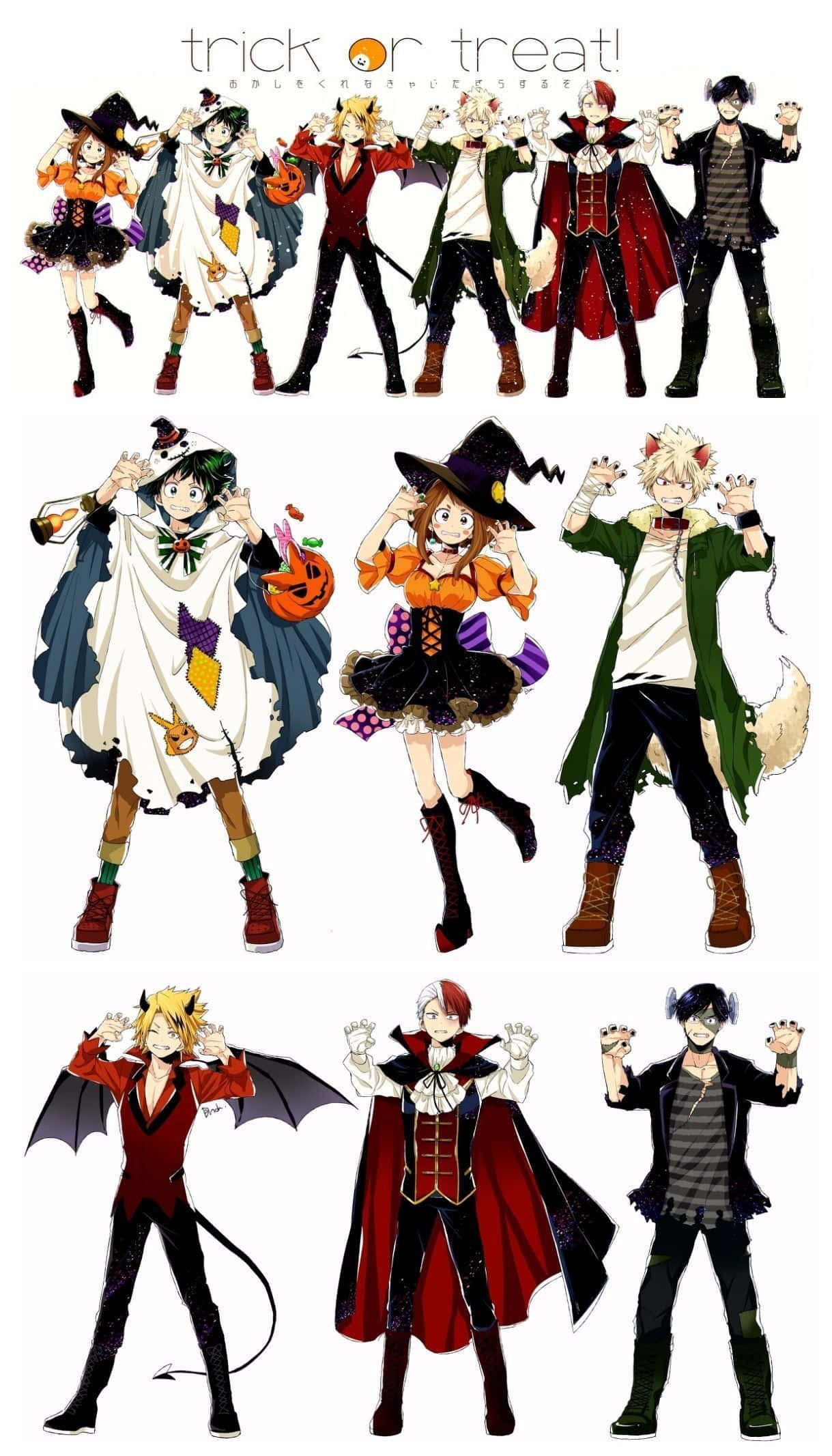 Костюми на Хелловін із My Hero Academia для солодощів Шпалери