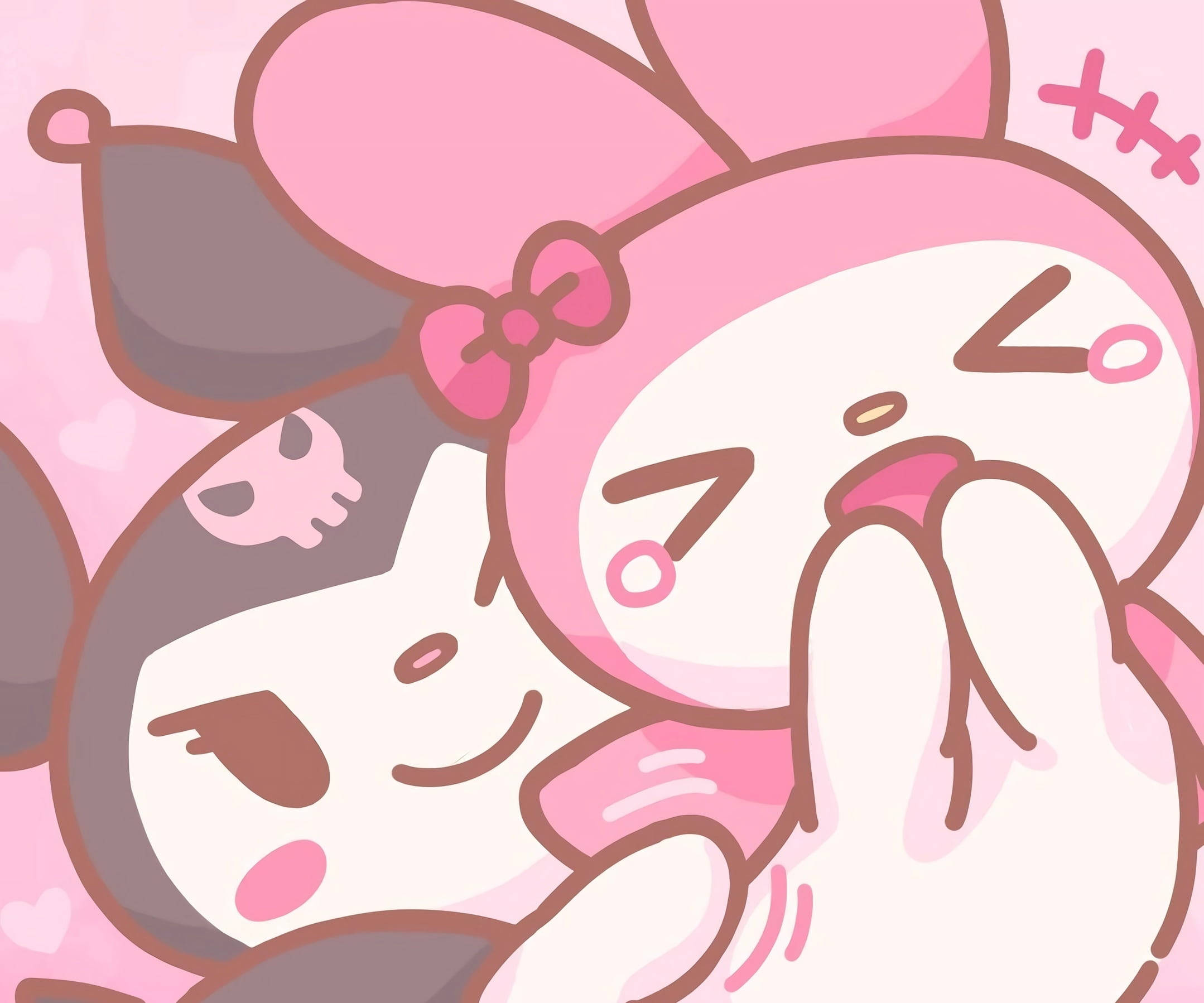 Обійми My Melody та Kuromi Шпалери