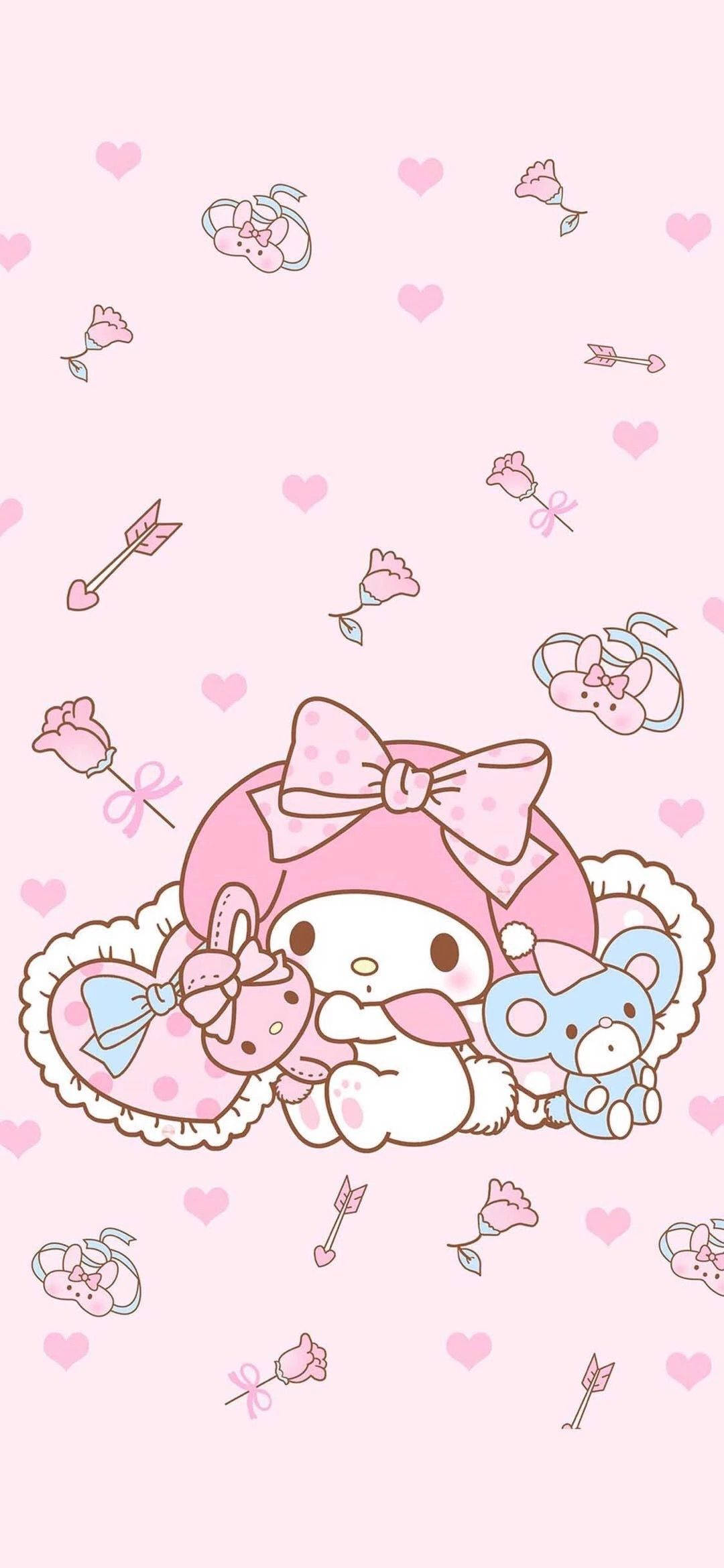 My Melody Белый кролик Шпалери