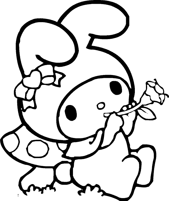 Розмальовка контур My Melody Шпалери