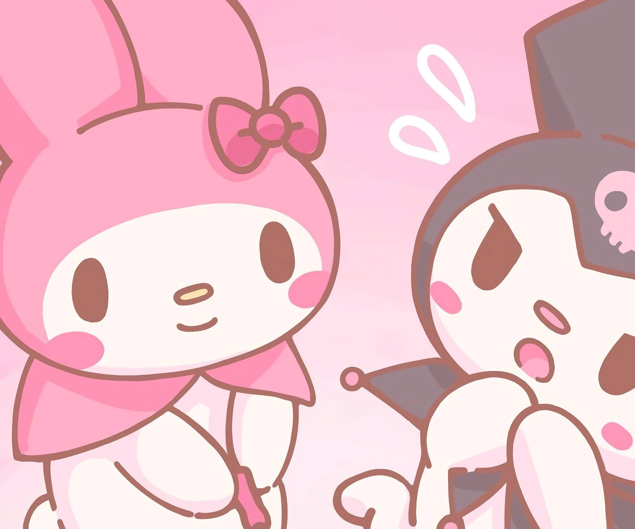 My Melody та Kuromi на рожевому PFP Шпалери