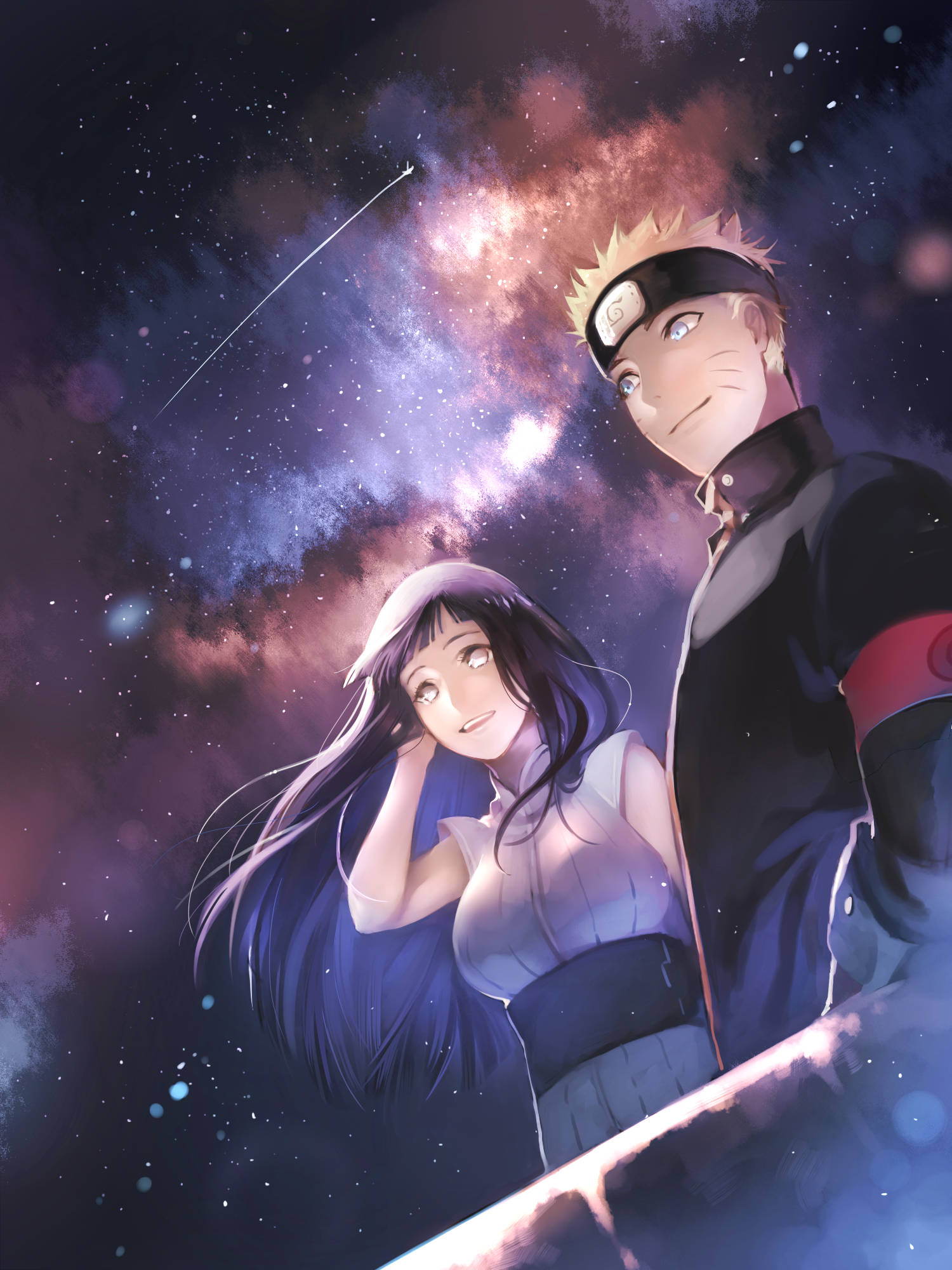 Naruto та Хіната на падаючу зірку Шпалери