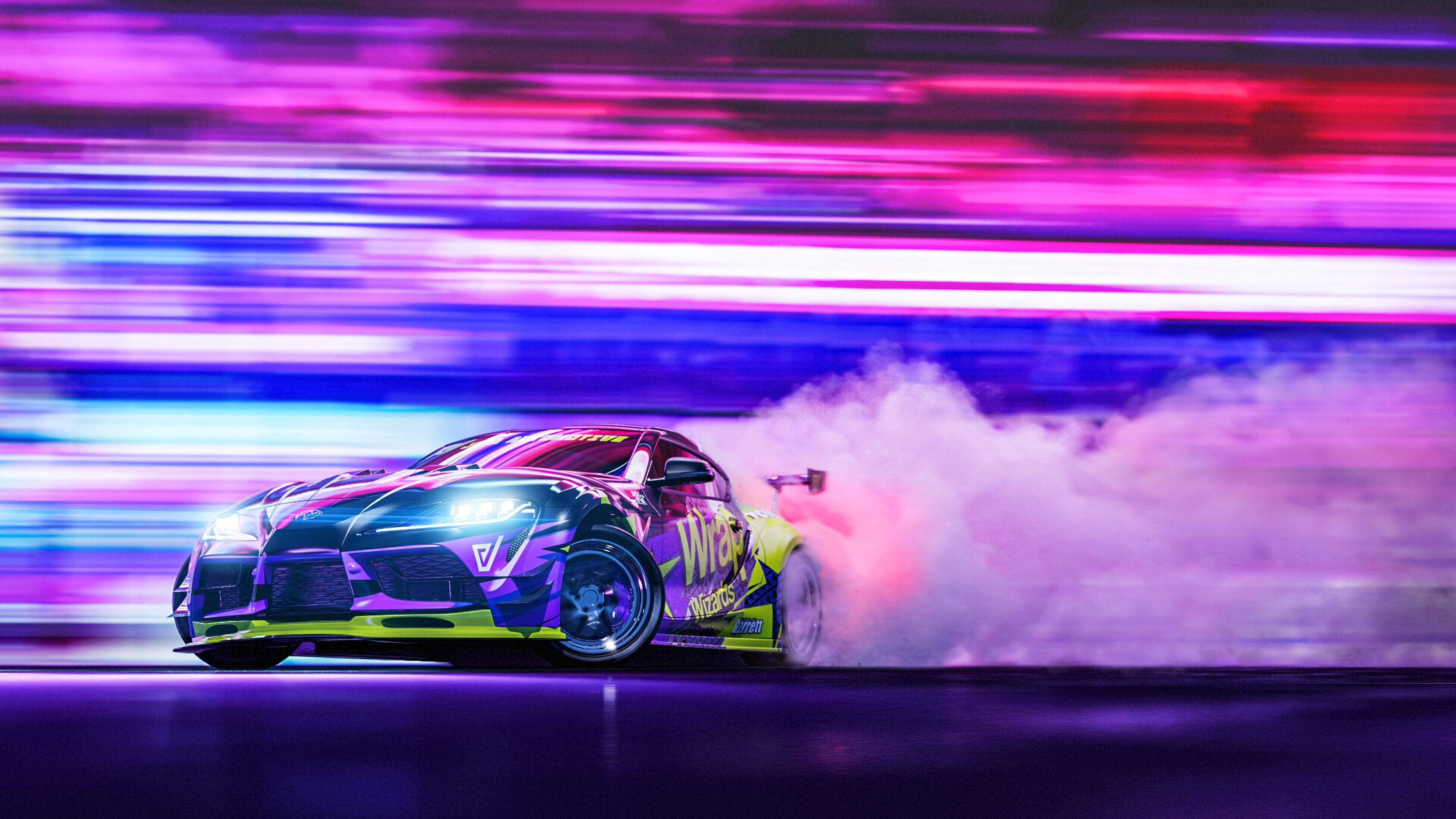 Дрифт-кар Neon Toyota Supra Шпалери