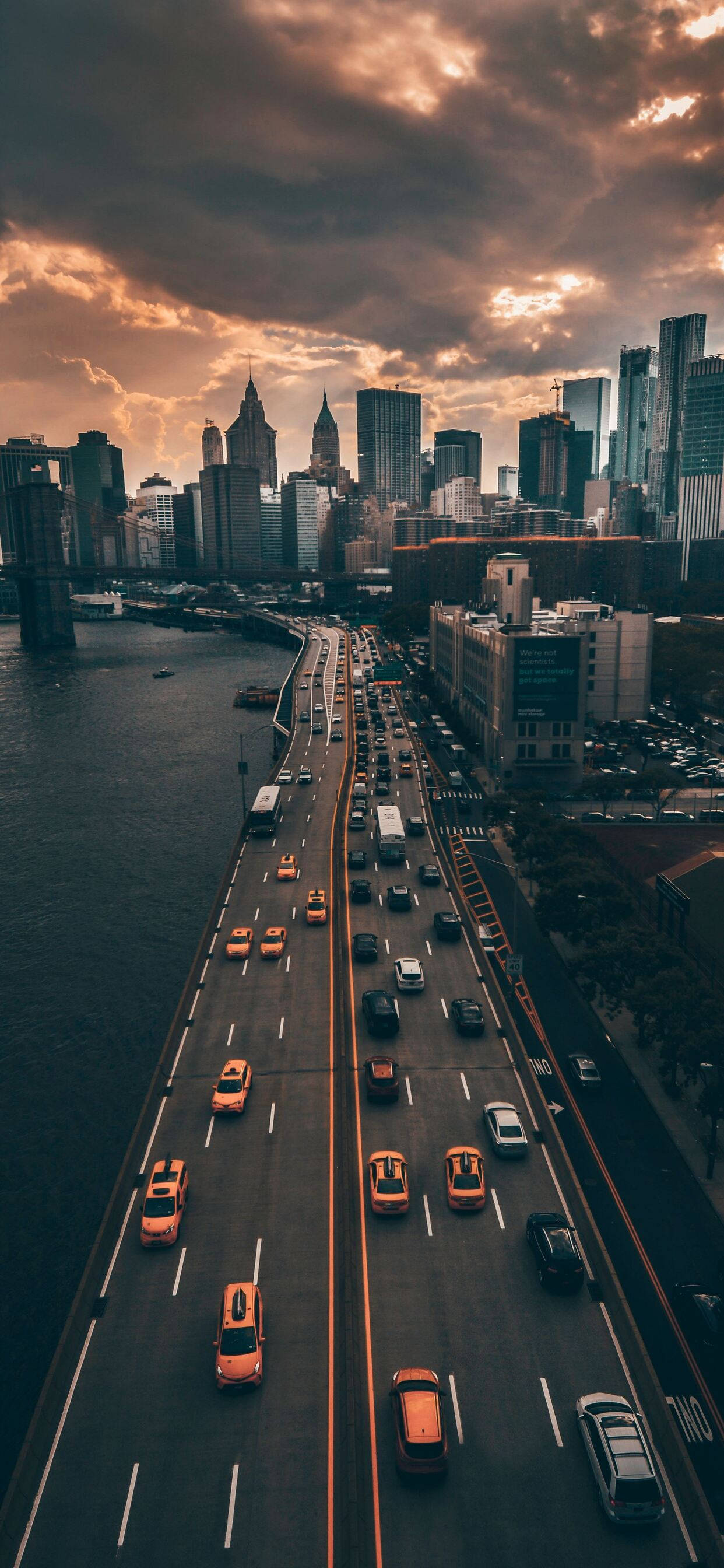 New York City iPhone X Harlem River Drive Шпалери