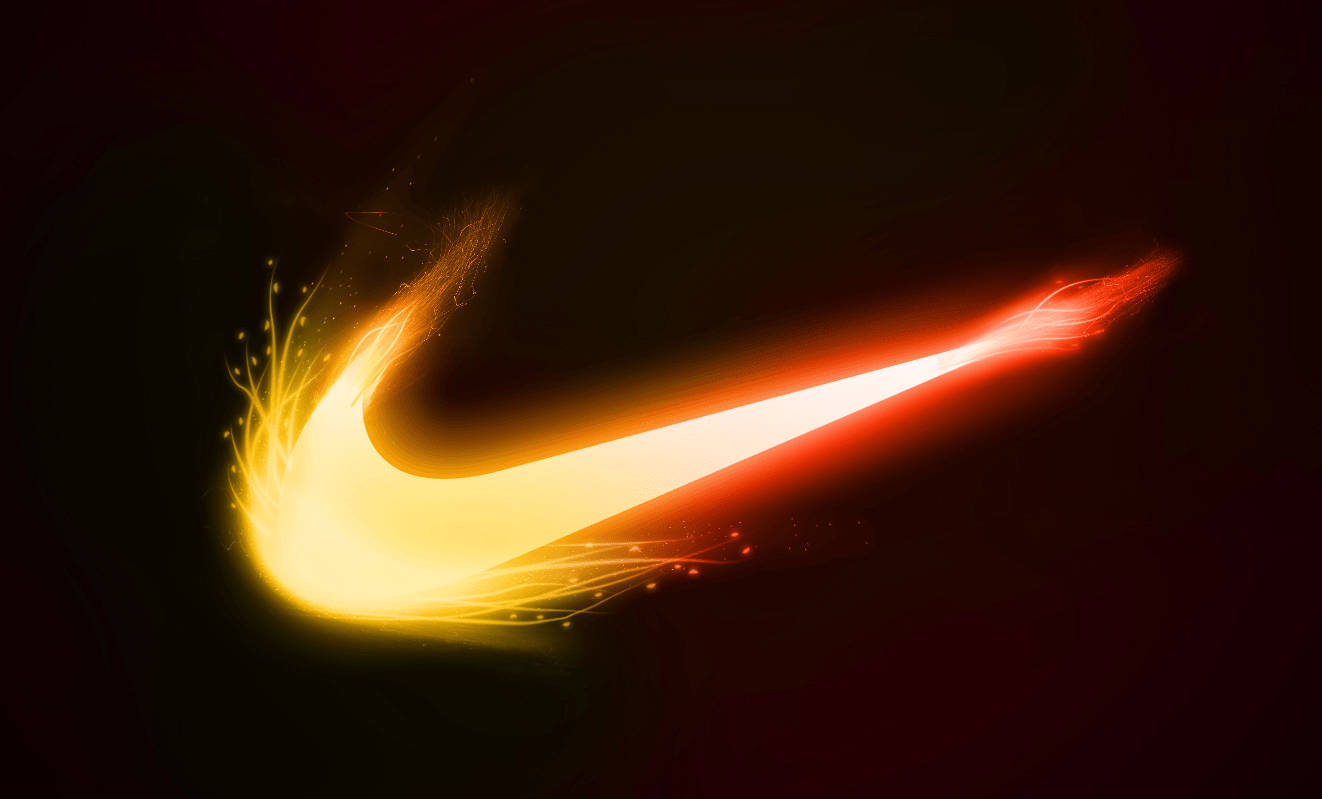 Крутий вогняний логотип Nike Шпалери