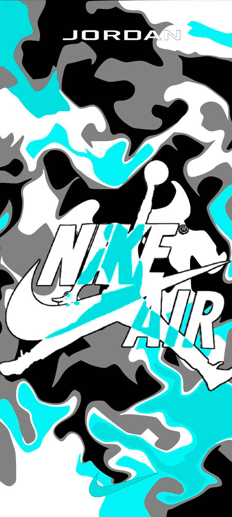Nike графіти Air бірюзовій сірій чёрній Шпалери