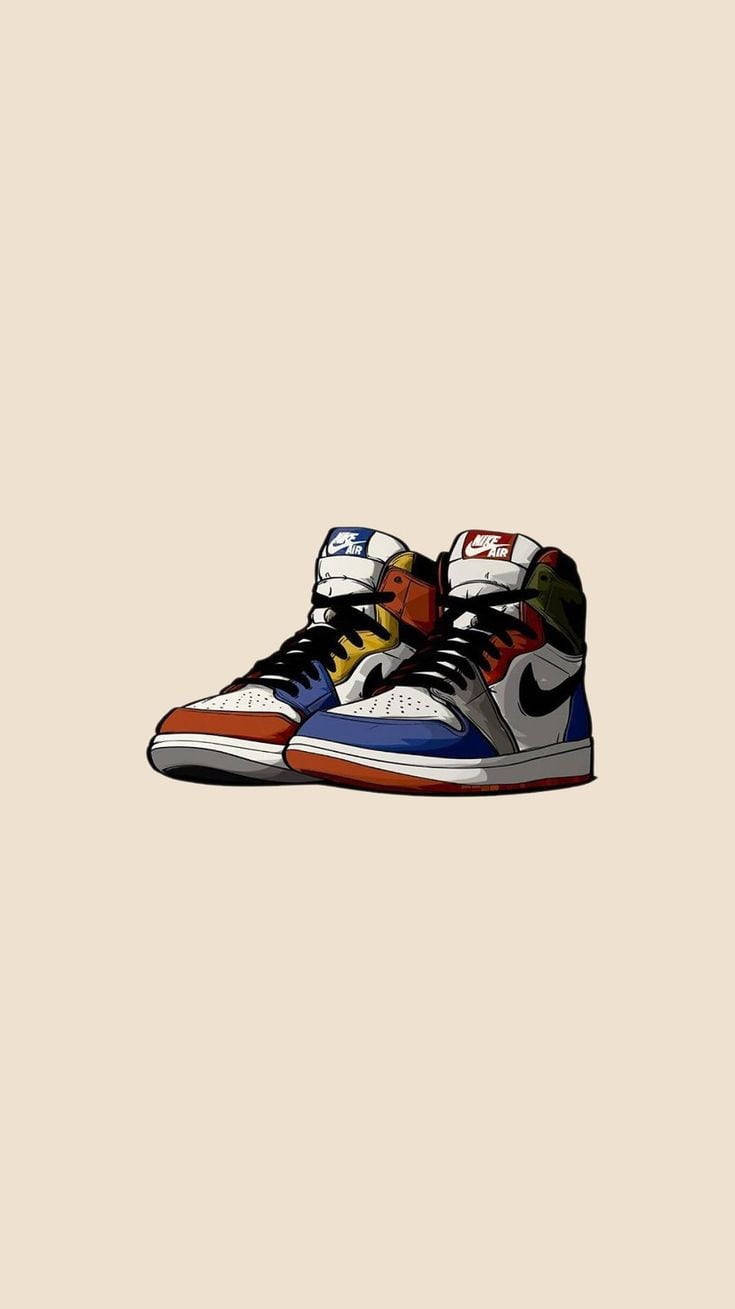 Розноколірні мультяшні кросовки Nike Шпалери