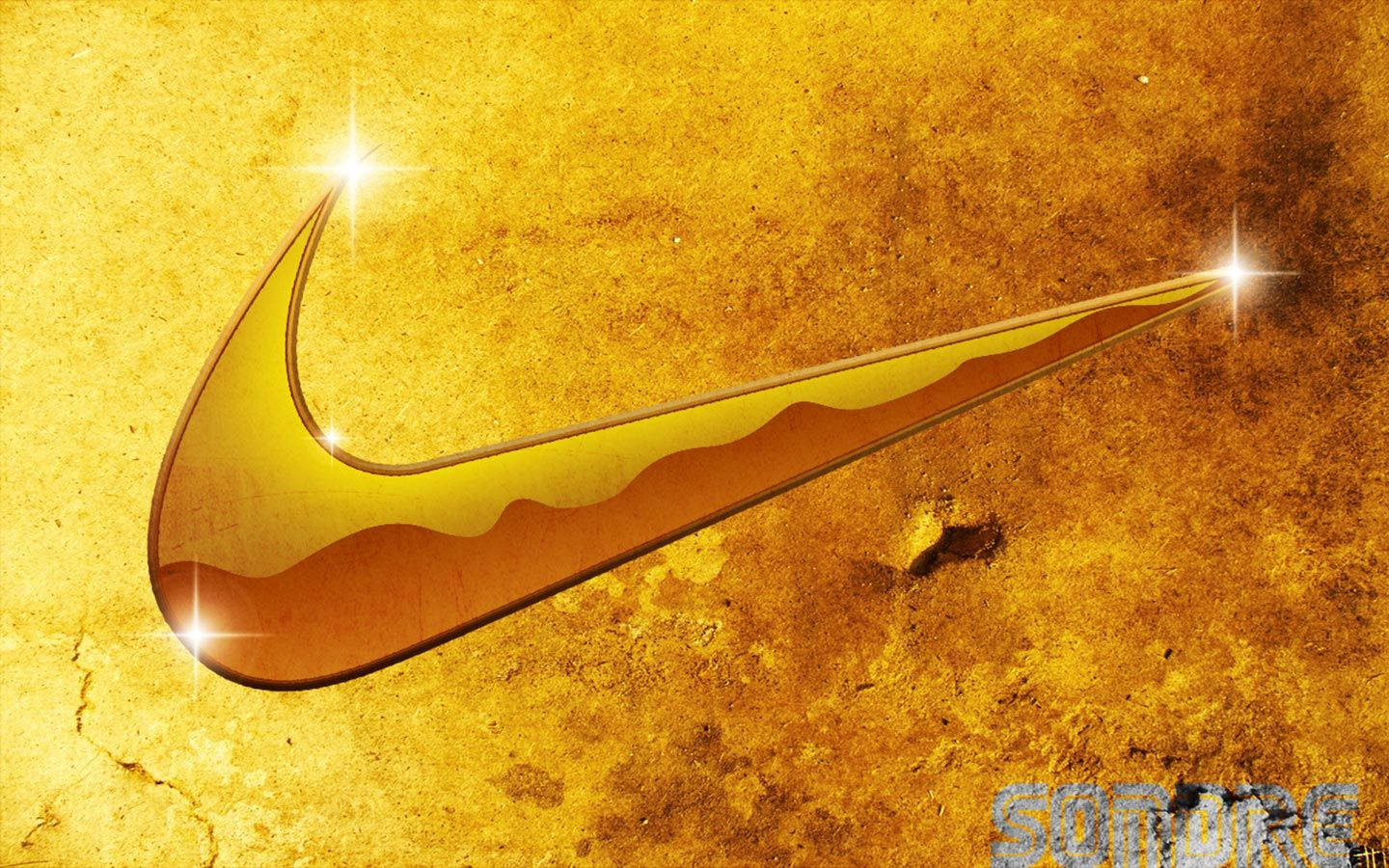 Класичний золотий логотип Nike Шпалери