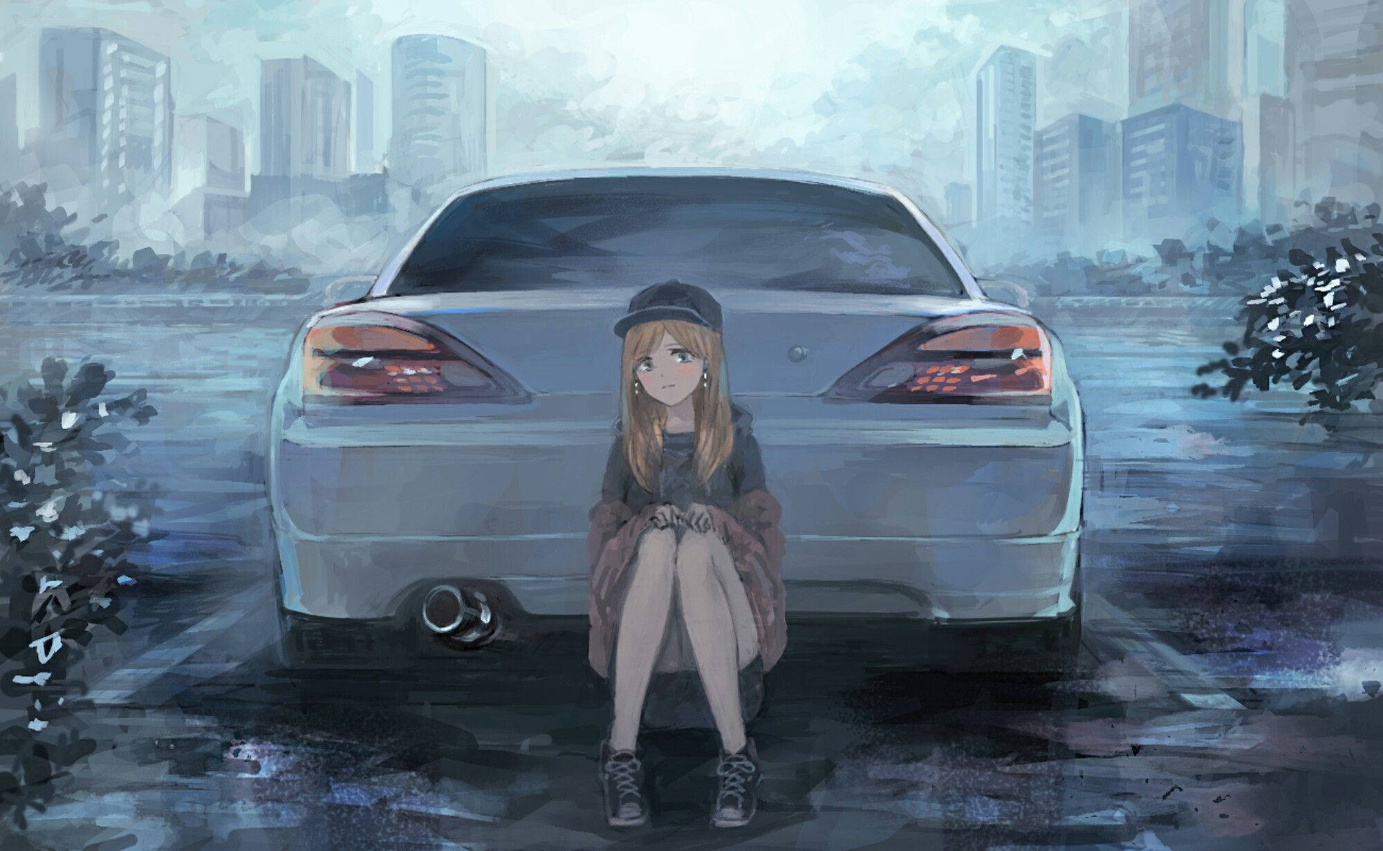 Nissan Silvia Автомобіль Аніме Шпалери