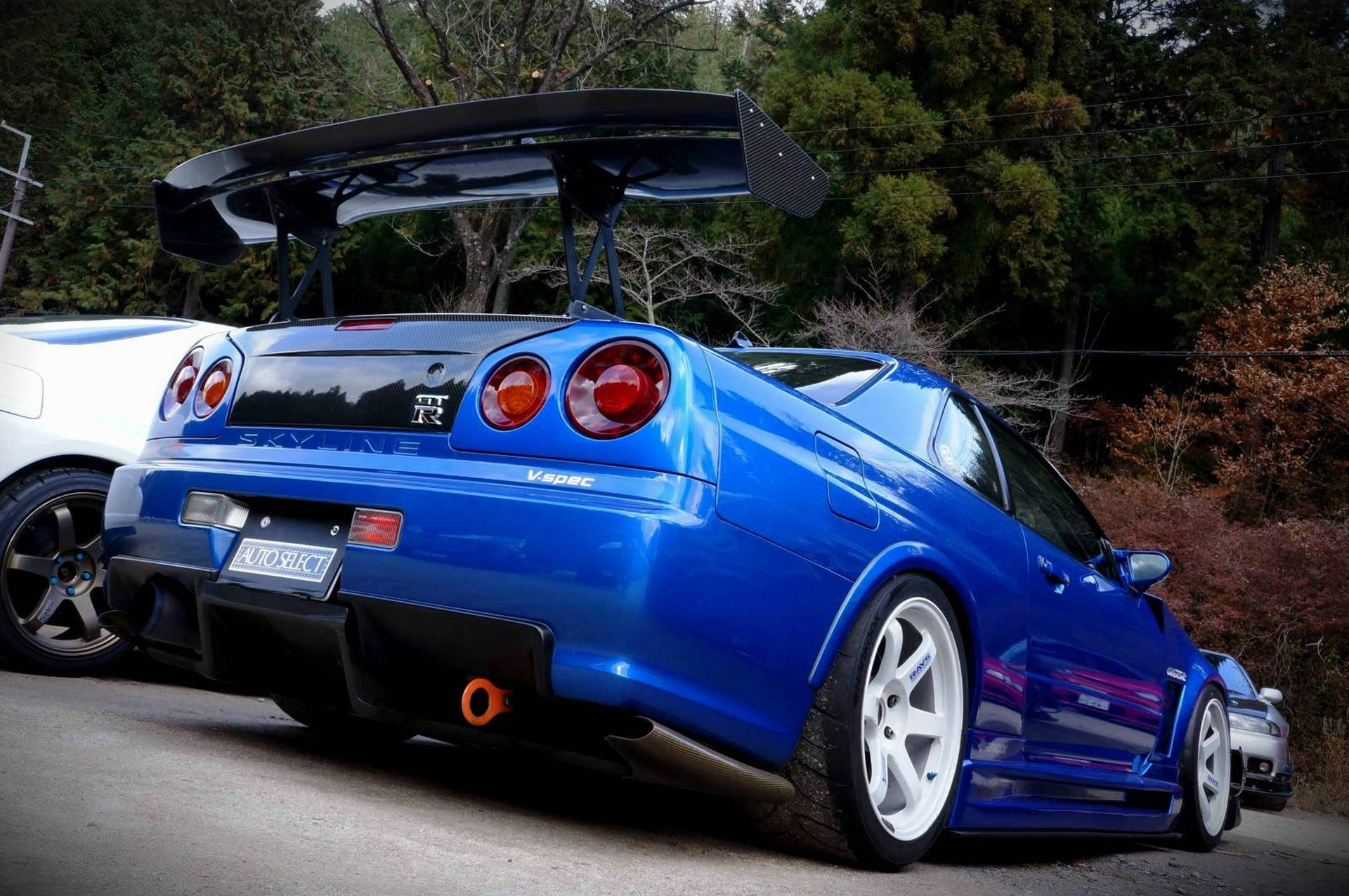 Величний знімок Nissan Skyline GTR R34 у високій якості. Шпалери