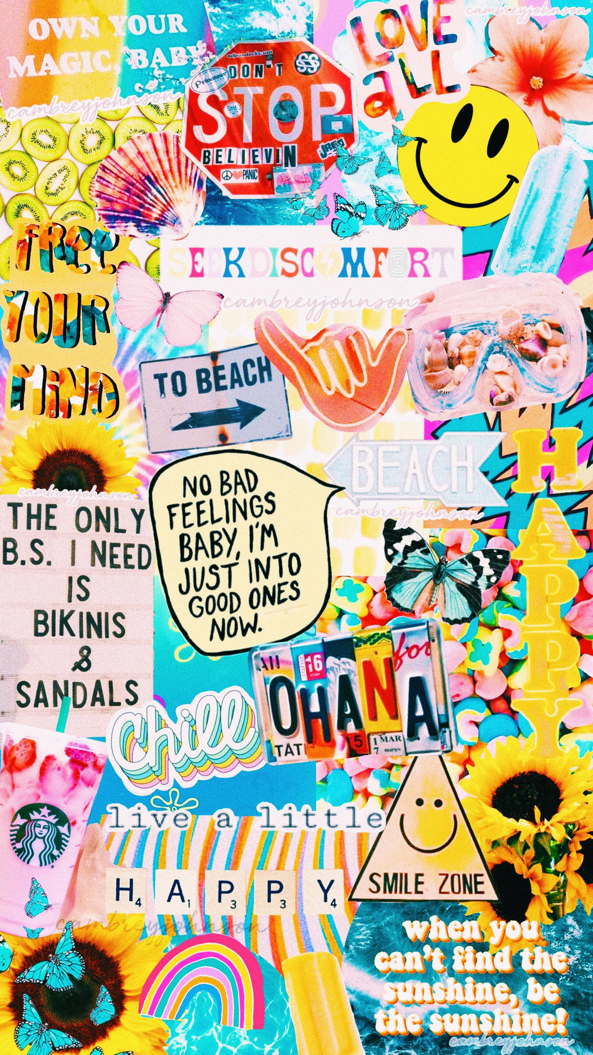 No Bad Feelings Естетична VSCO Колаж Шпалери