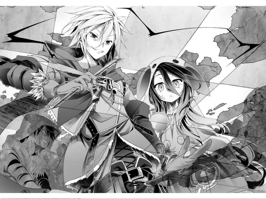No Game No Life Сора Широ сірая картинка Шпалери