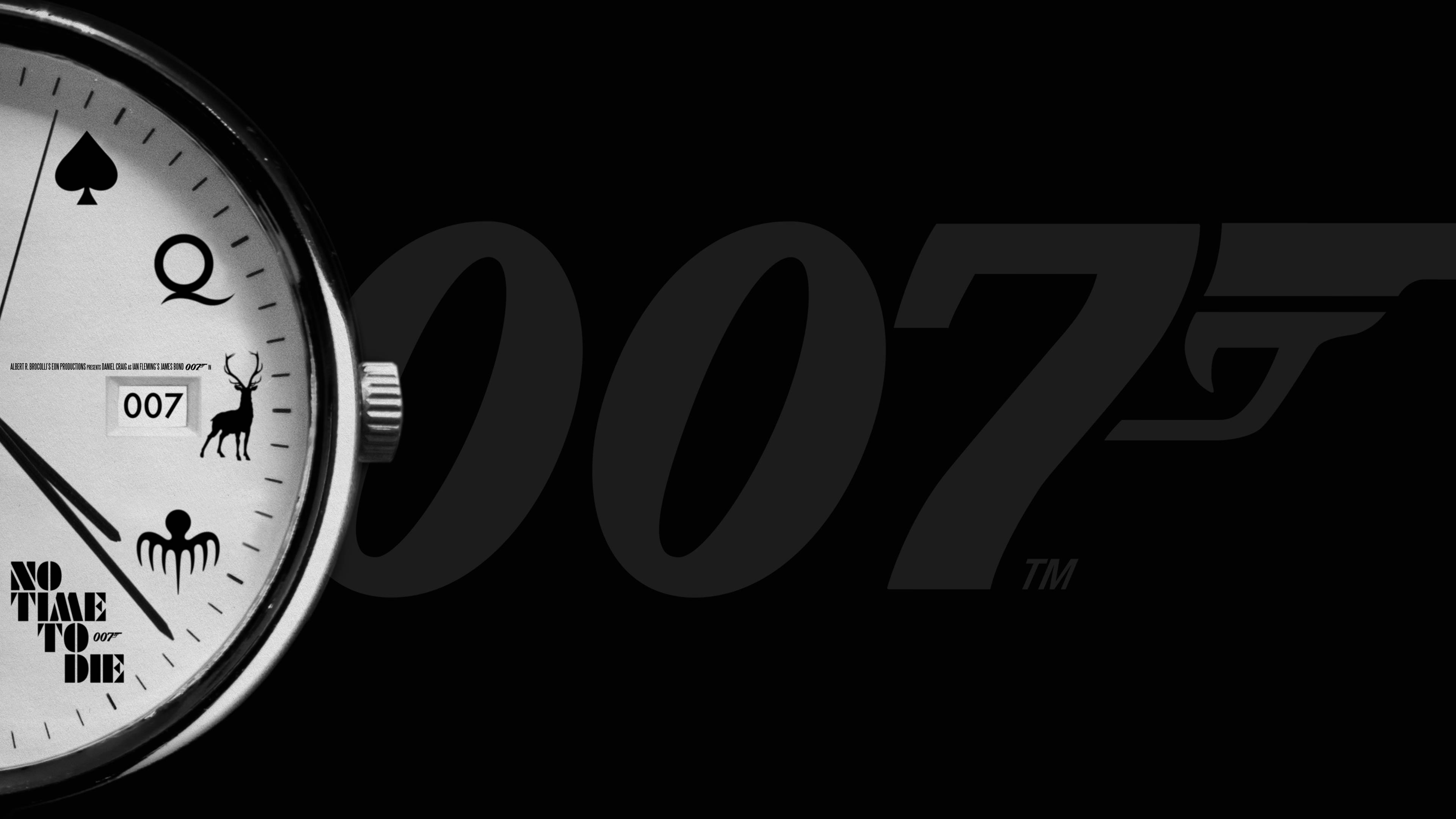 No Time To Die 007 в черном Шпалери