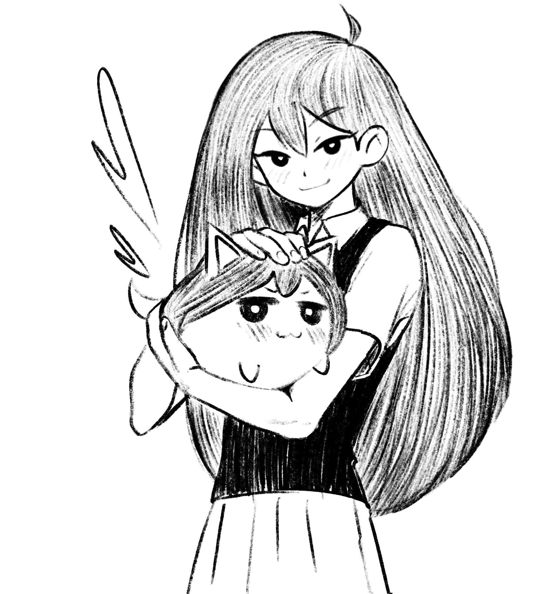 Omori Pfp Обри с котом Шпалери