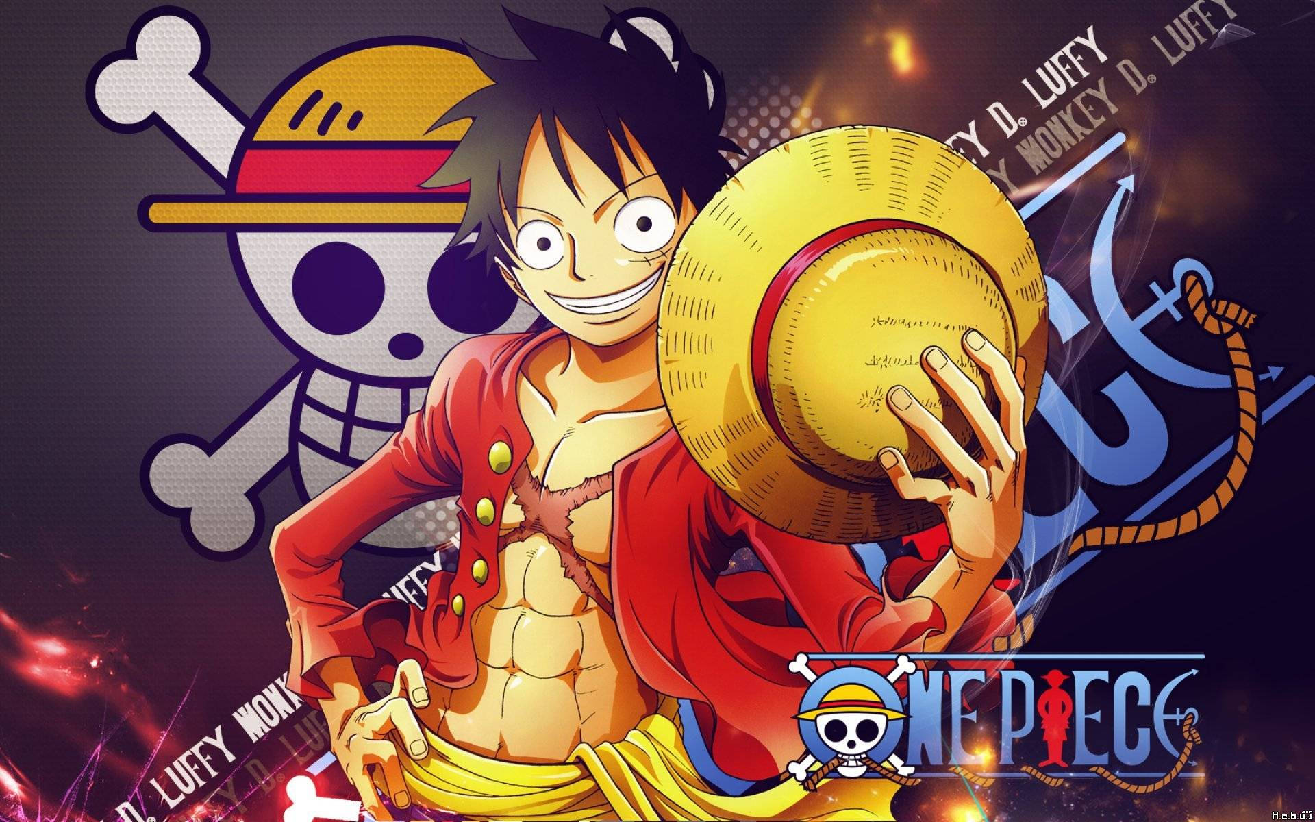 One Piece Луффі з черепом Чоппера Шпалери