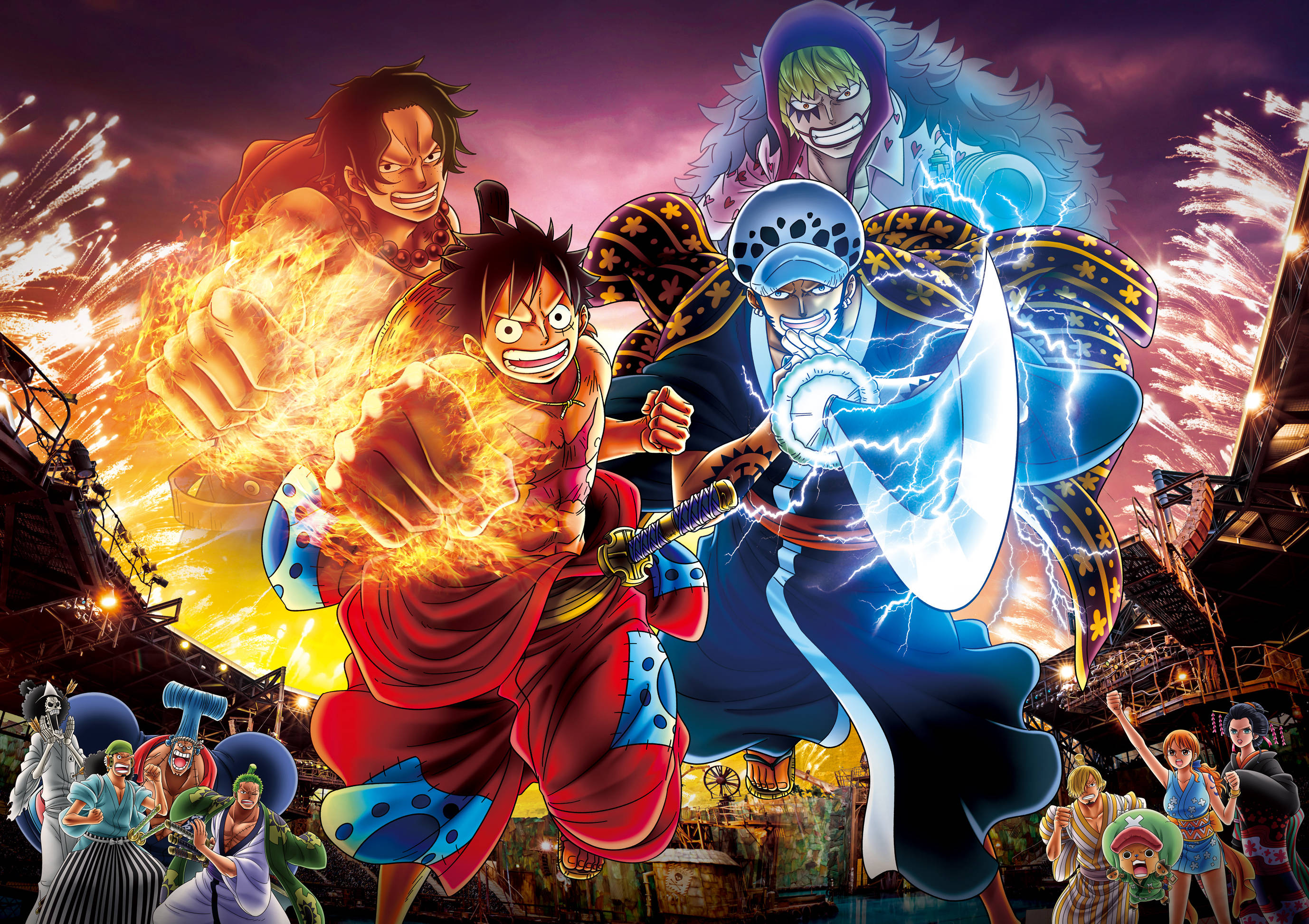 One Piece 4K Луффі та Трафальгар Шпалери