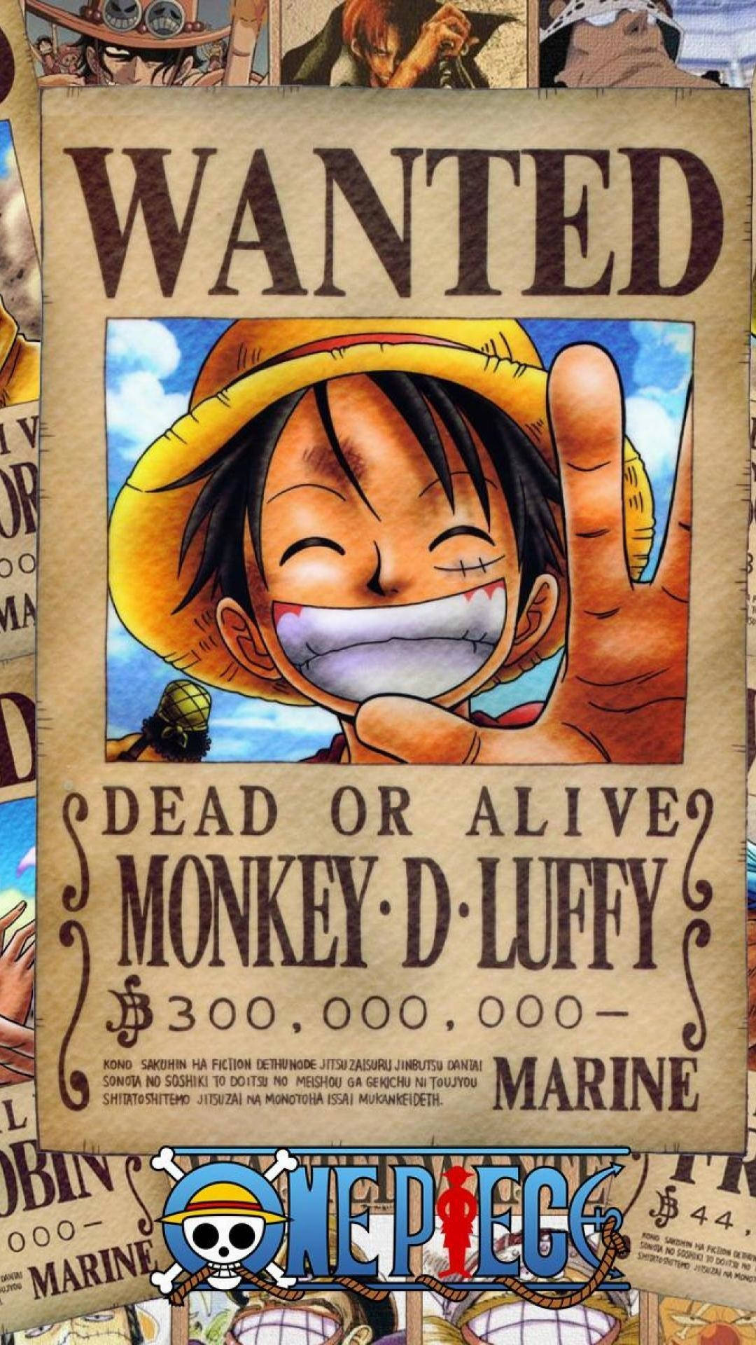 One Piece 4K Луфі плакат розшуку Шпалери
