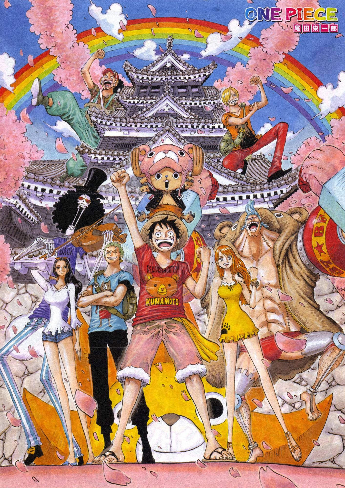 One Piece Телефон Соломенные Шляпы Пираты с Храмом Шпалери