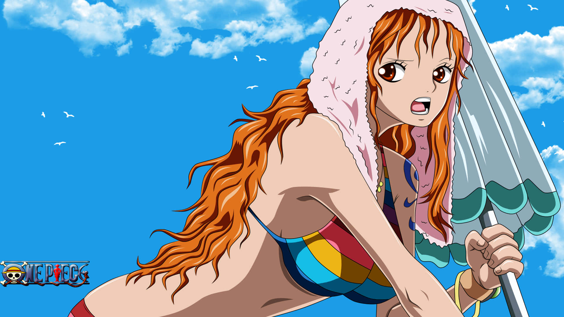 Залита водою Намі One Piece Шпалери