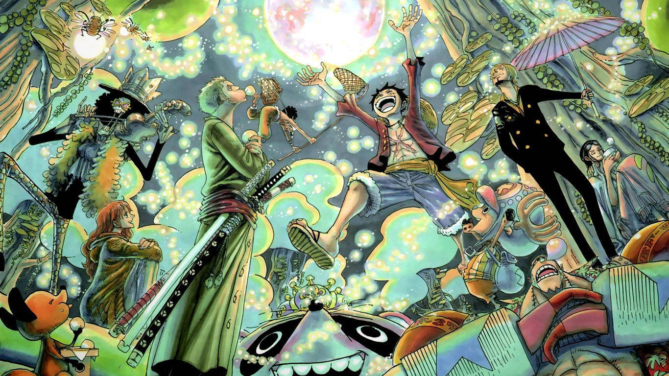 Естетичний фанатський арт One Piece Шпалери