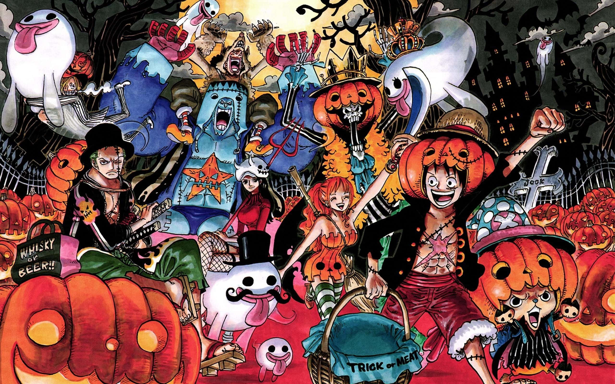 One Piece Хэллоуин вечеринка картинка Шпалери